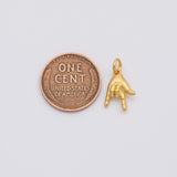 18K Gold PVD Peace sign rock h sign language charm - Tarnish Resistant