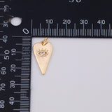 18K Gold PVD Evil eye heart charm - Tarnish Resistant
