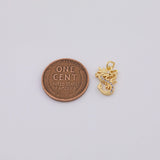 18K Gold PVD Dragon chinese dragon charm - Tarnish Resistant