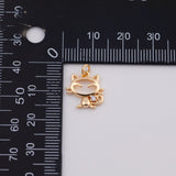 18K Gold PVD Cat charm - Tarnish Resistant