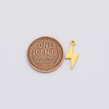 18K Gold PVD Lightning charm - Tarnish Resistant
