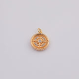 18K Gold PVD Compass star cross charm - Tarnish Resistant