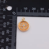 18K Gold PVD Compass star cross charm - Tarnish Resistant