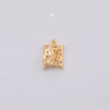18K Gold PVD Rectangle freem charm - Tarnish Resistant