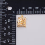18K Gold PVD Rectangle freem charm - Tarnish Resistant