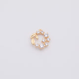 18K Gold PVD Wreath charm - Tarnish Resistant