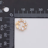 18K Gold PVD Wreath charm - Tarnish Resistant