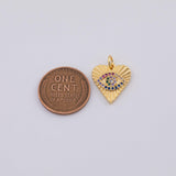 18K Gold PVD Evil eye heart charm - Tarnish Resistant