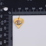 18K Gold PVD Evil eye heart charm - Tarnish Resistant