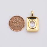 18K Gold PVD Crystal pendant charm - Tarnish Resistant