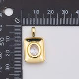 18K Gold PVD Crystal pendant charm - Tarnish Resistant