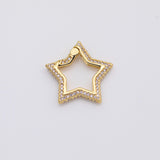 18K Gold PVD Carabiner push clasp star - Tarnish Resistant