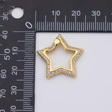 18K Gold PVD Carabiner push clasp star - Tarnish Resistant