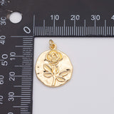 18K Gold PVD Rose flower charm - Tarnish Resistant
