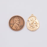 18K Gold PVD Ancient Coin greek roman coin charm - Tarnish Resistant