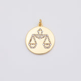 18K Gold PVD Balance scale charm libra charm - Tarnish Resistant
