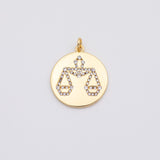 18K Gold PVD Balance scale charm libra charm - Tarnish Resistant