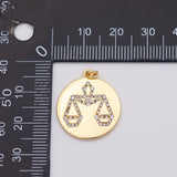 18K Gold PVD Balance scale charm libra charm - Tarnish Resistant