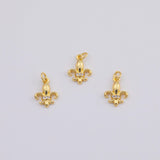 18K Gold PVD small fleur dis lis charm 13x10mm new orleans french - Tarnish Resistant