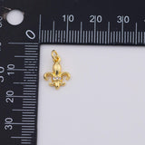 18K Gold PVD small fleur dis lis charm 13x10mm new orleans french - Tarnish Resistant