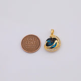18K Gold PVD celestial planet charms 16x22mm shooting star micro d pendant | aa1180 - Tarnish Resistant