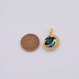 18K Gold PVD celestial planet charms 16x22mm shooting star micro d pendant | aa1180 - Tarnish Resistant