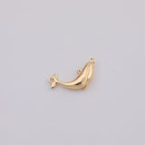 18K Gold PVD whale humpback blue whale charm 12x20mm ocean - Tarnish Resistant