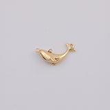 18K Gold PVD whale humpback blue whale charm 12x20mm ocean - Tarnish Resistant