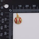 18K Gold PVD Baseball Charm, Ball Charm, Baseball Player Gift Sports Fan Dainty Small Micro Charm CH-1756 12mm - Tarnish Resistant