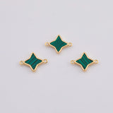18K Gold PVD Malachite Star Connector Charm Charms Connectors 13x18mm - Tarnish Resistant