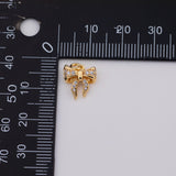 18K Gold PVD Ribbon Bow 10x11mm AG494 Round - Tarnish Resistant
