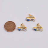 18K Gold PVD speed boat ship in water 14.8mm x 15.4mm | ag-632 - Tarnish Resistant