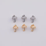 18K Gold PVD umbrella charm 8x11mm rain - Tarnish Resistant