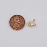 18K Gold PVD Fish Charm 8x10mm Ocean Beach Round - Tarnish Resistant