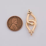 18K Gold PVD connector double link center 12x40mm total length - Tarnish Resistant