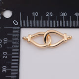 18K Gold PVD connector double link center 12x40mm total length - Tarnish Resistant