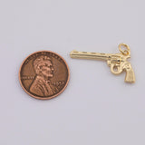 18K Gold PVD Gun Pistol charm - Tarnish Resistant