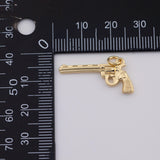 18K Gold PVD Gun Pistol charm - Tarnish Resistant