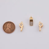 18K Gold PVD Whistle charm - Tarnish Resistant