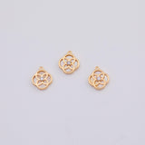 18K Gold PVD Mother of Pearl Clover charm - Tarnish Resistant