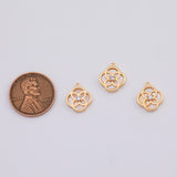 18K Gold PVD Mother of Pearl Clover charm - Tarnish Resistant