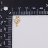18K Gold PVD Drink cup martini wine glass charm - Tarnish Resistant