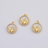 18K Gold PVD Angel Cupid Mother of Pearl charm - Tarnish Resistant
