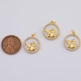 18K Gold PVD Angel Cupid Mother of Pearl charm - Tarnish Resistant