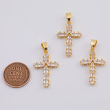 18K Gold PVD Cross charm - Tarnish Resistant