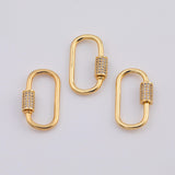 18K Gold pvd Carabiner screw clasp - Tarnish Resistant