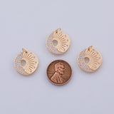 18K Gold pvd Sun charm - Tarnish Resistant