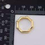 18K Gold PVD Carabiner Snap Clasp Bamboo Style - Tarnish Resistant