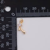 18K Gold PVD Bow ribbon tie charm - Tarnish Resistant