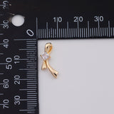 18K Gold PVD Bow ribbon tie charm - Tarnish Resistant